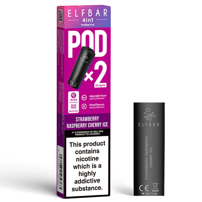 Elfbar 4 in 1 Refill Pod Strawberry Raspberry Cherry Ice