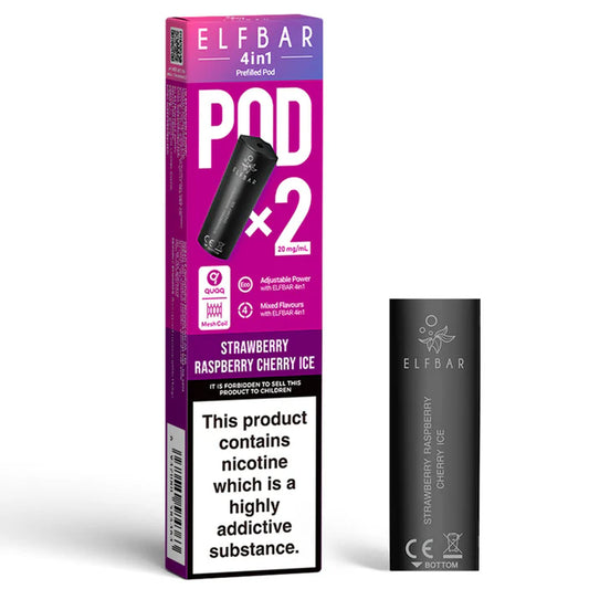 Elfbar 4 in 1 Refill Pod Strawberry Raspberry Cherry Ice