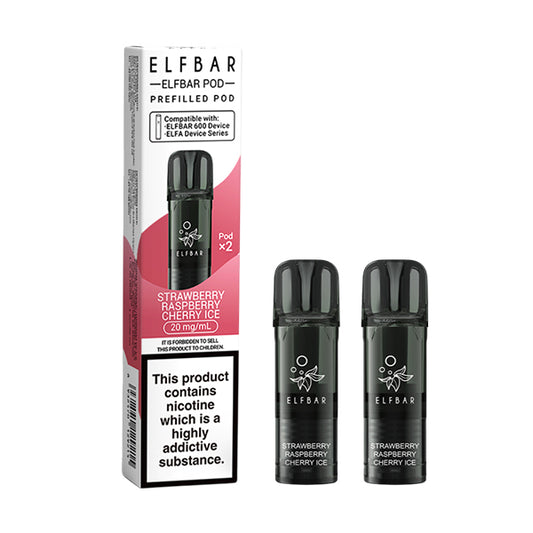 Elf Bar 600 Prefilled Pod Strawberry Raspberry Cherry Ice