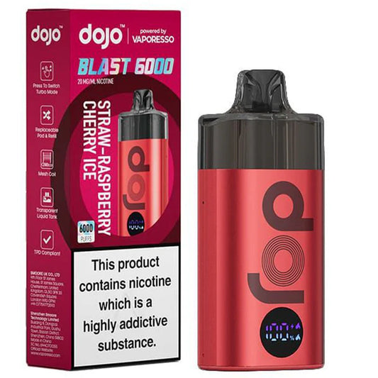 Dojo Blast 6000 Starter Kit Strawberry Raspberry Cherry Ice